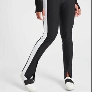 Athleta Interstellar Tight Black with White Stripe Size 2
